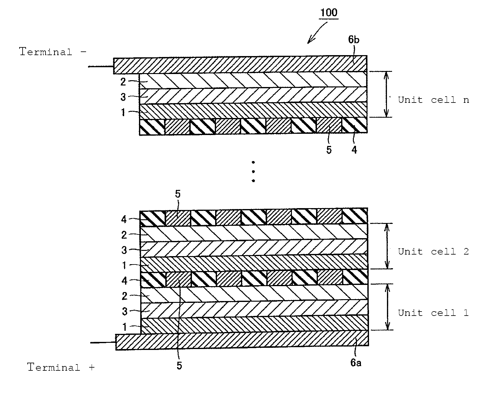 Intercellular separation structure body and laminate type solid secondary battery provided with the same