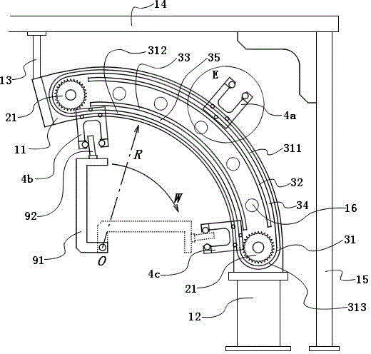 Cyclic type mold-clamping mechanism