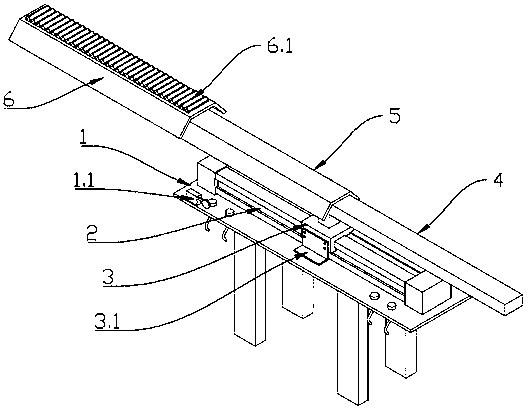 Production device for sectional material fixed-length cutting, conveying and slag removal treatment