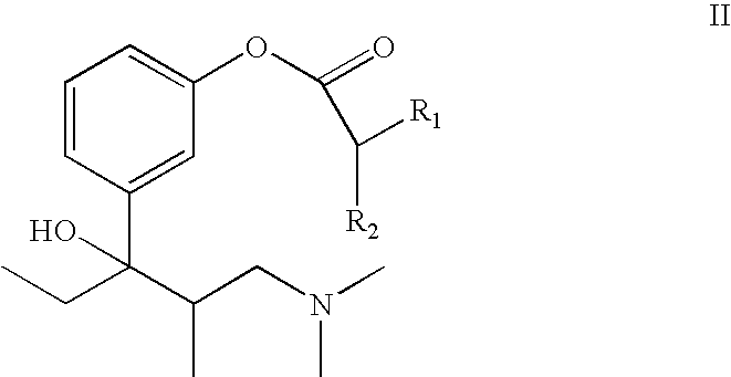 Pharmaceutically active salts and esters of 1-dimethylamino-3-(3-methoxyphenyl)-2-methylpentan-3-ol and 3- (3-dimethylamino-1-ethyl-1-hydroxy-2-methylpropyl)-phenol and methods of using same