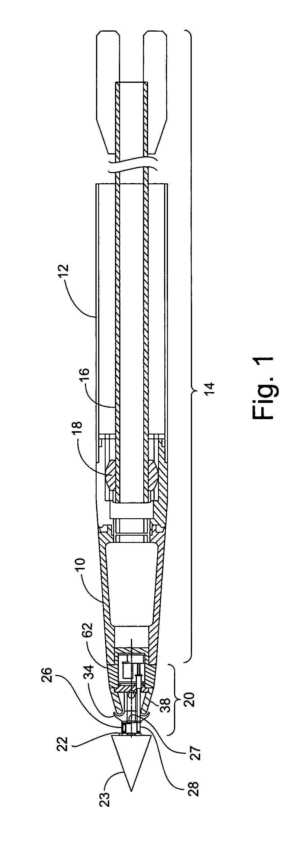 Apparatus for changing the attack angle of a cavitator on a supercavatating underwater research model