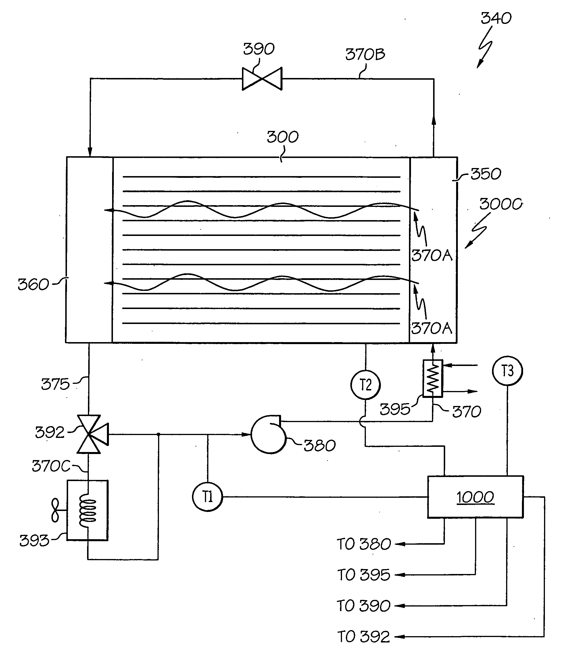 Coolant bypass for fuel cell stack