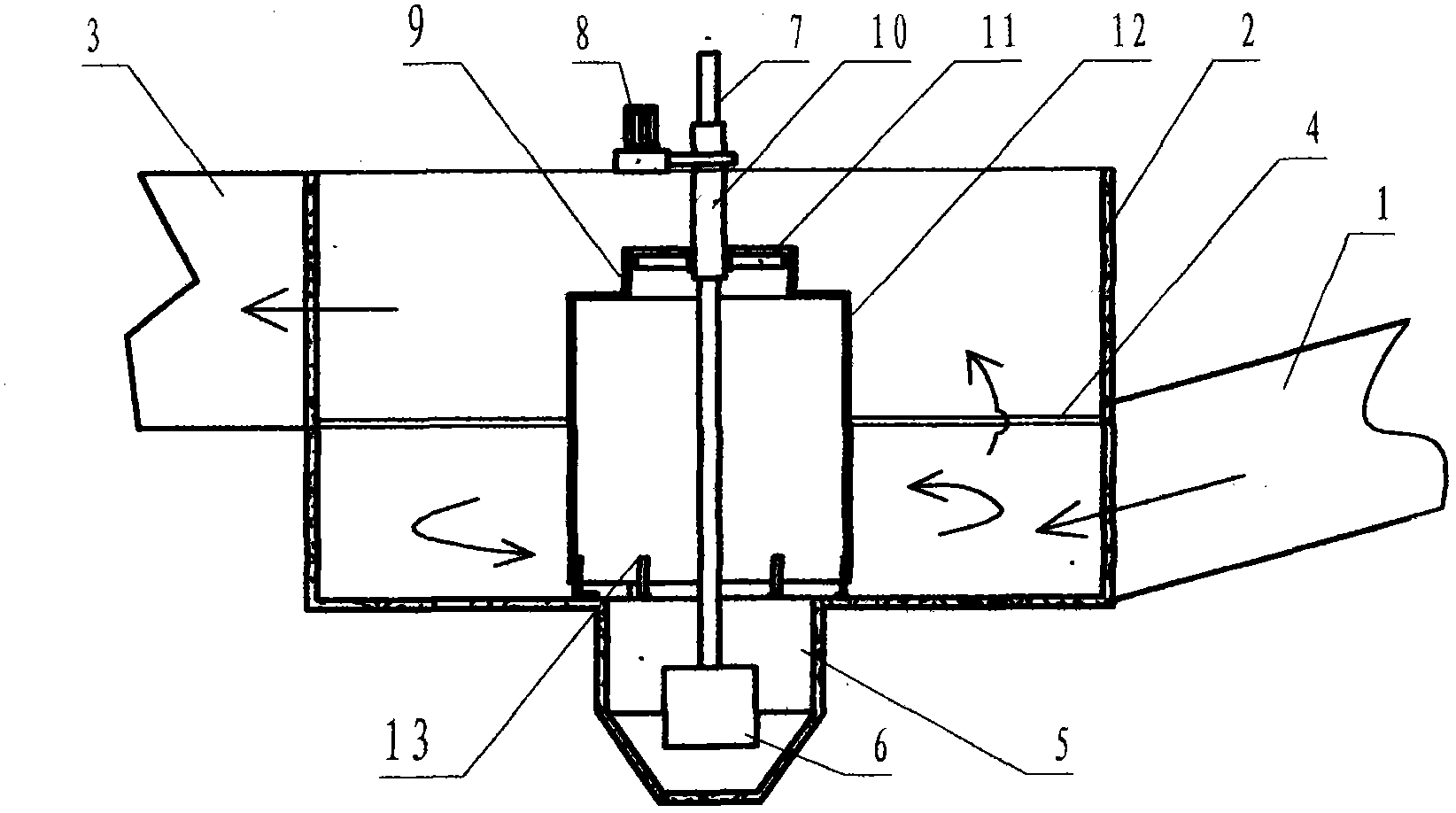 Rotational flow grit chamber with guide cylinder