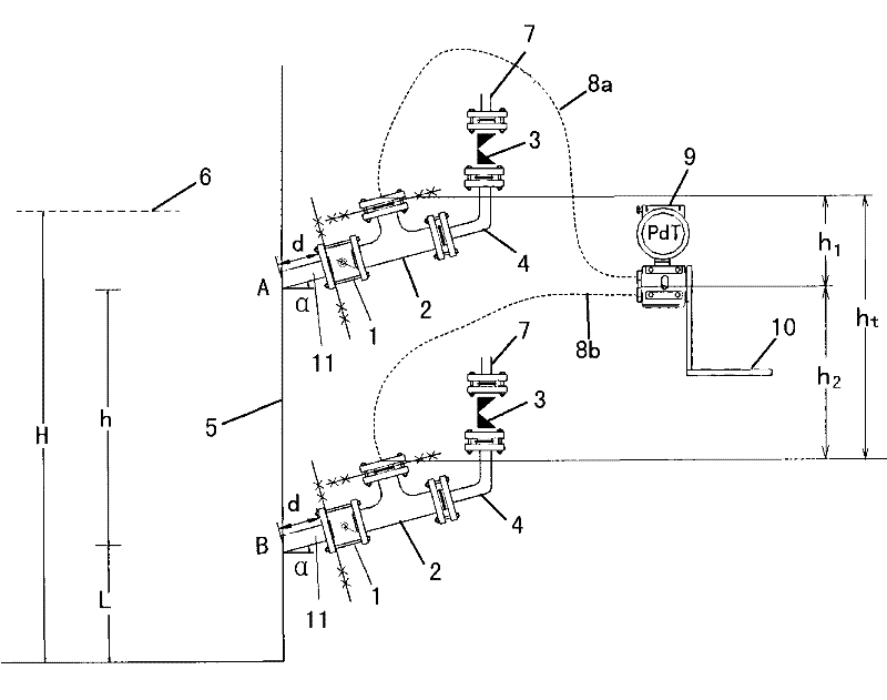 Method for measuring slurry density of desulfurizing absorption column