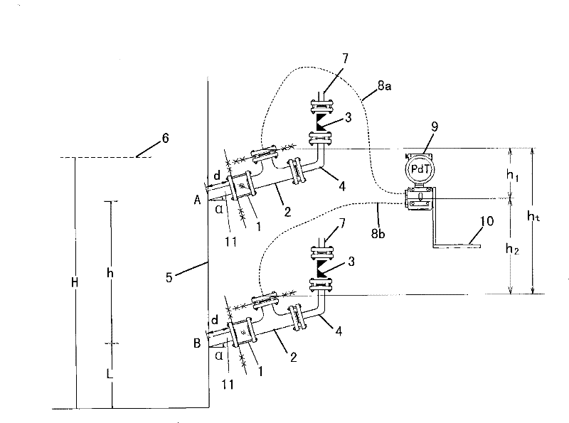 Method for measuring slurry density of desulfurizing absorption column