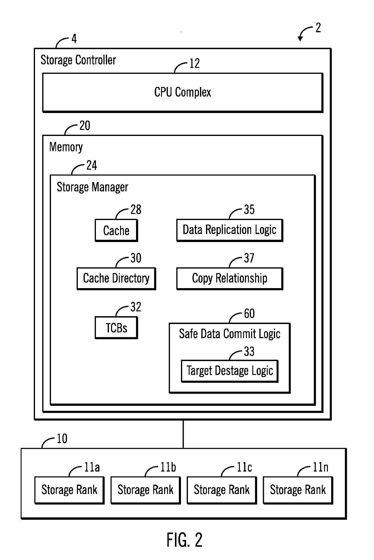 Copy source to target management in a data storage system