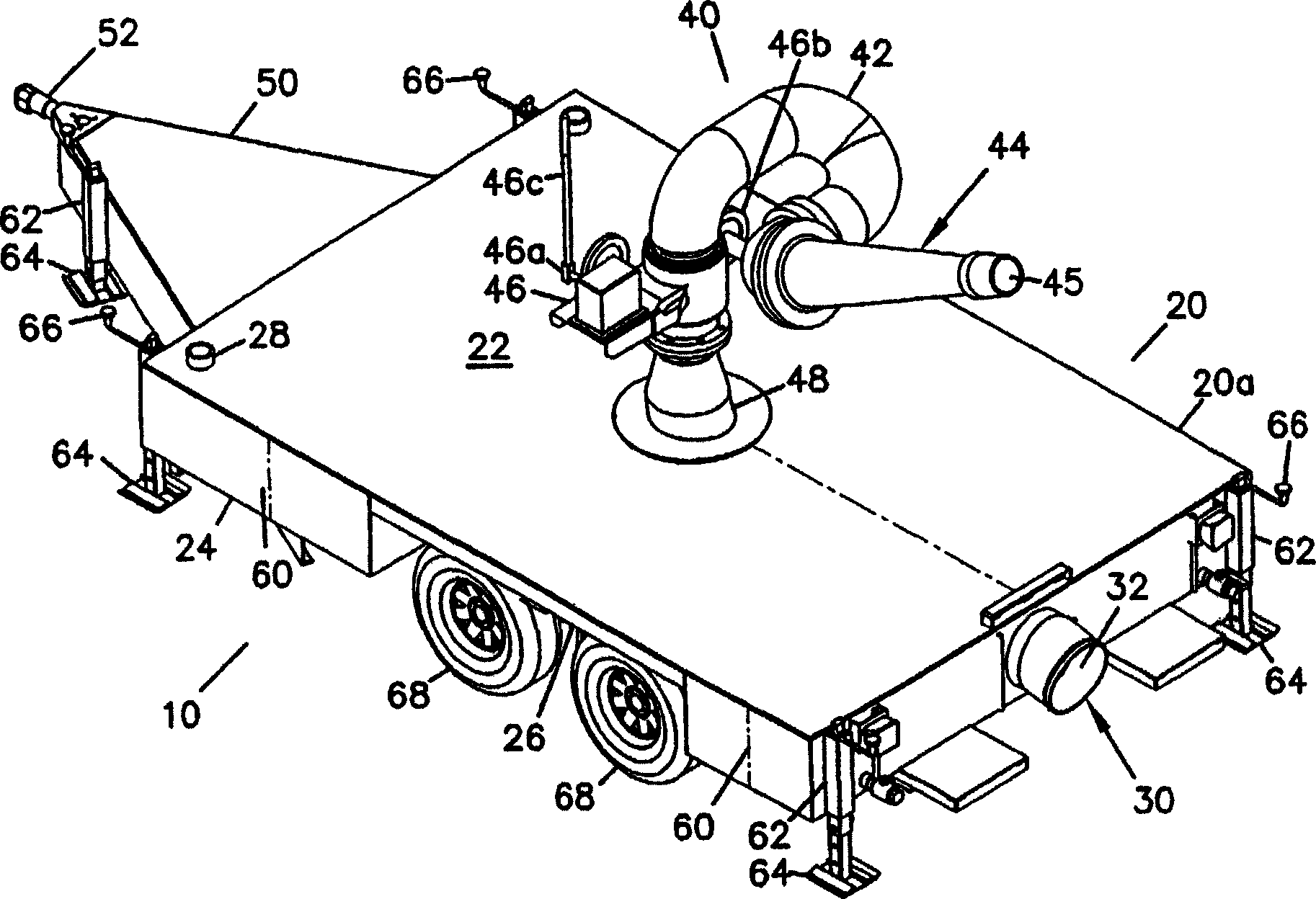 High flow mobile fire fighting system