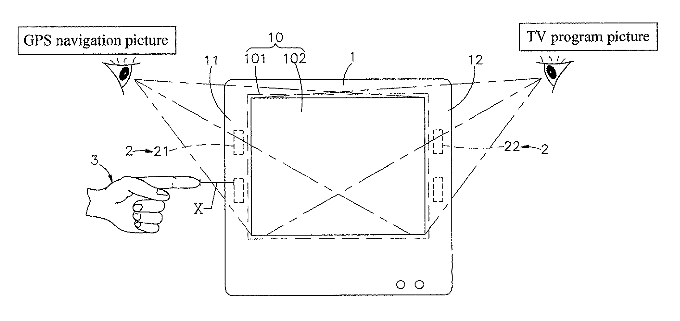 Dual-view display device operating method