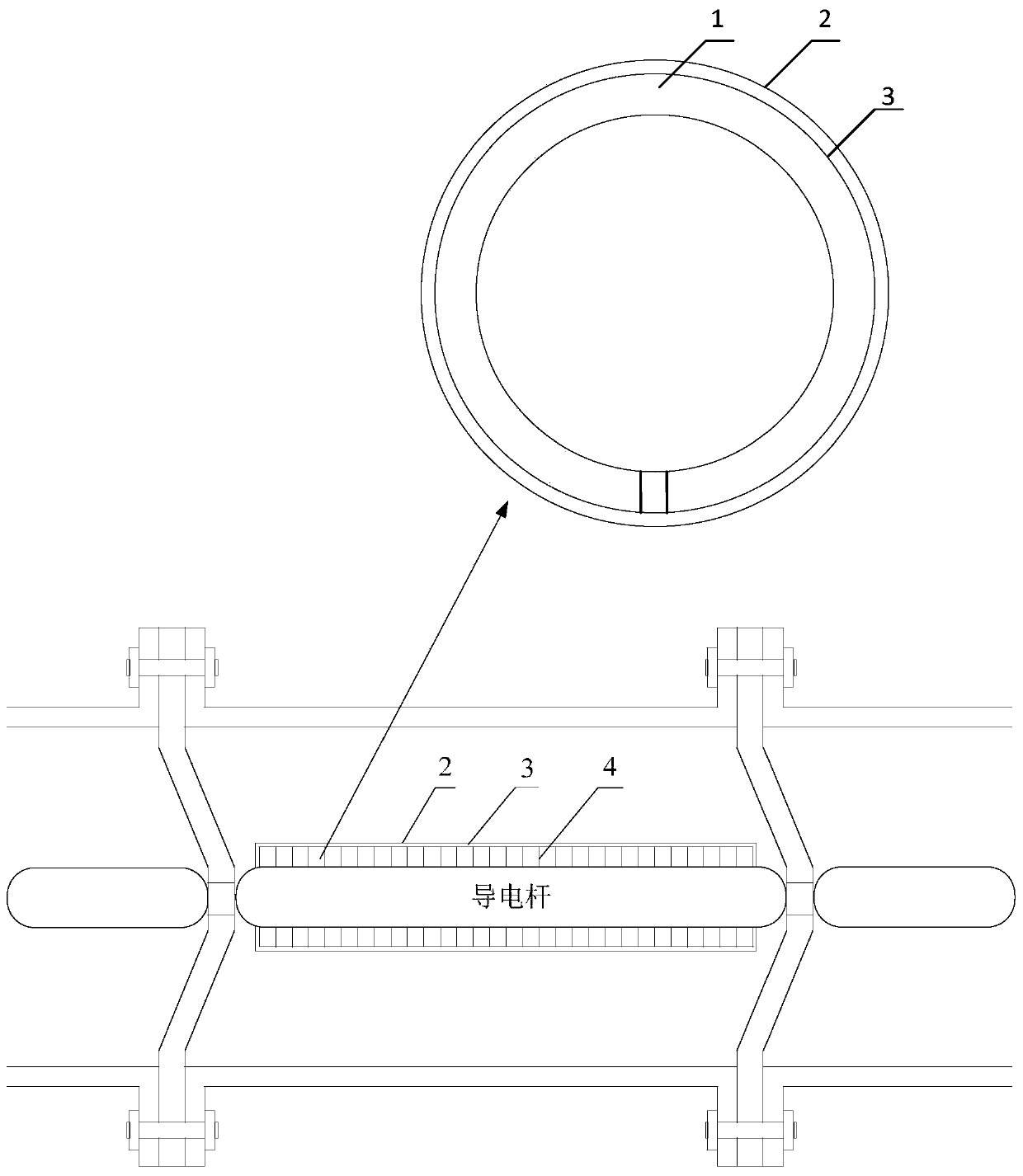 Magnetic ring device for suppressing very fast transient overvoltage in gas-insulated switchgear