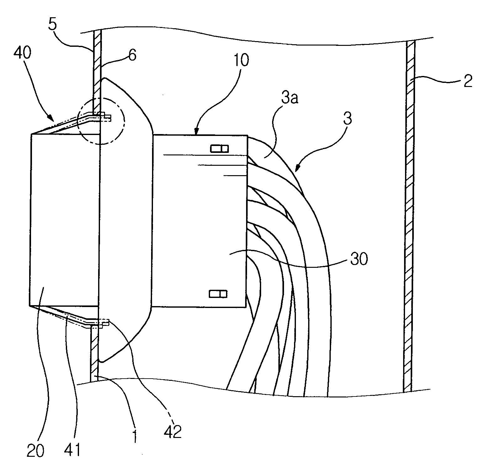 Wire harness fixing device