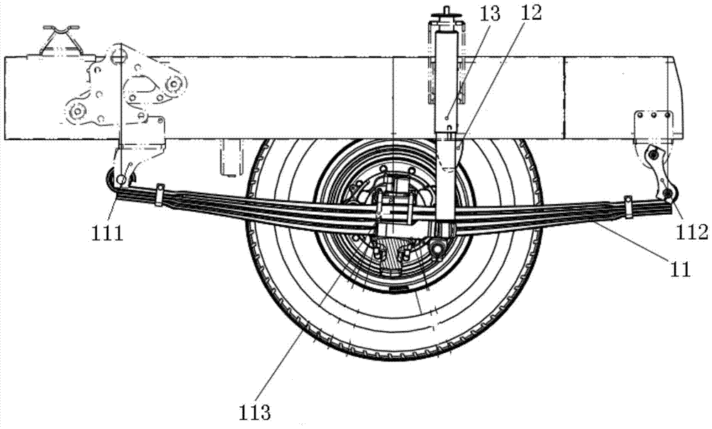 Double front axle structure with lifting axle for heavy goods vehicle