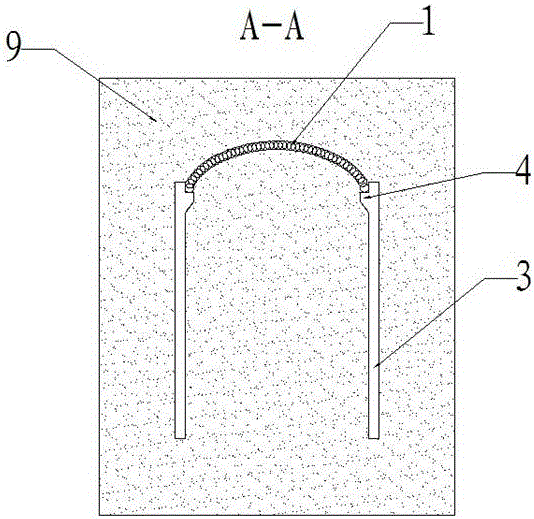 Construction method of an underground vaulted roof