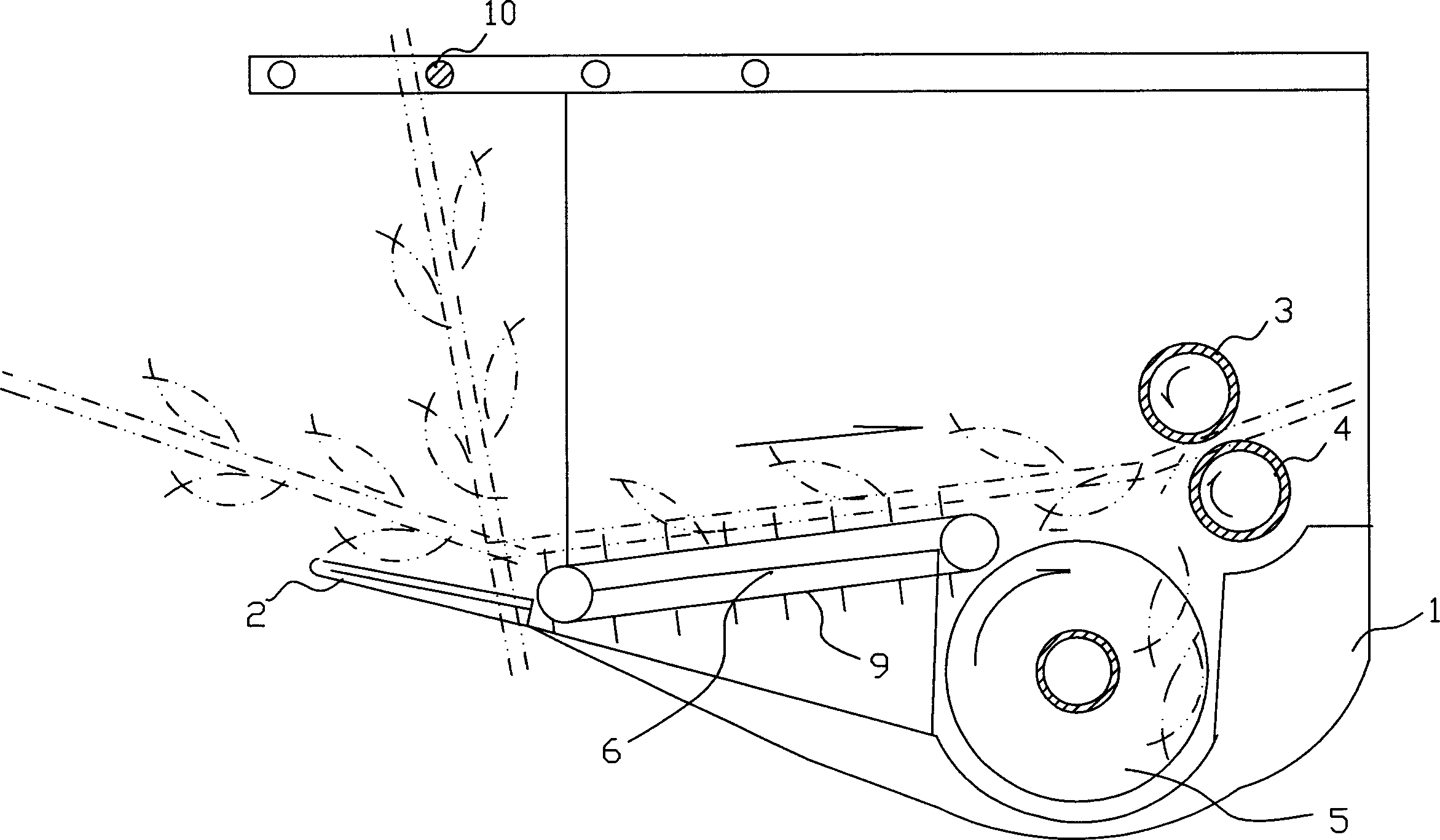 Ear picking cutting table for non-rowed corn combine