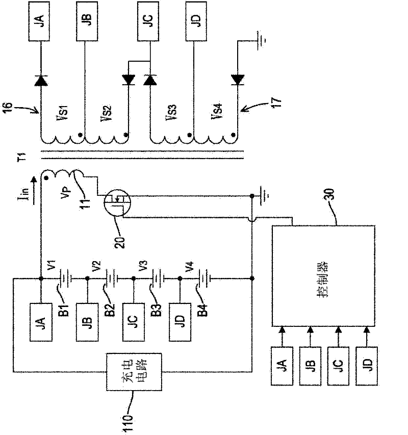 Potential balancing circuit for battery pack