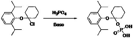 Propofol water-soluble naphthenic phosphate ester derivative