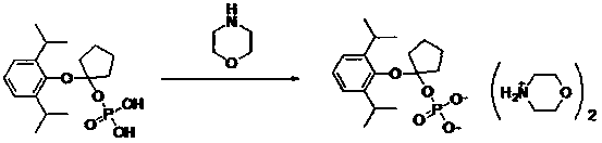 Propofol water-soluble naphthenic phosphate ester derivative