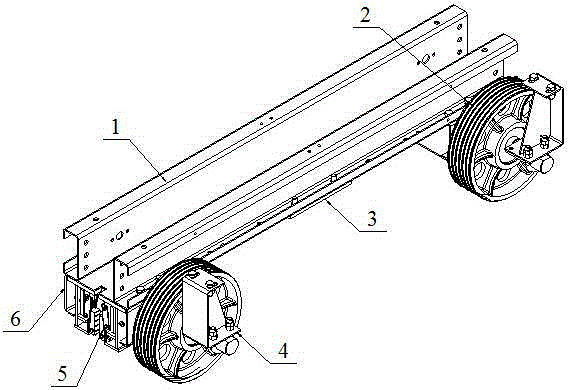 Elevator lower beam structure with car bottom wheels