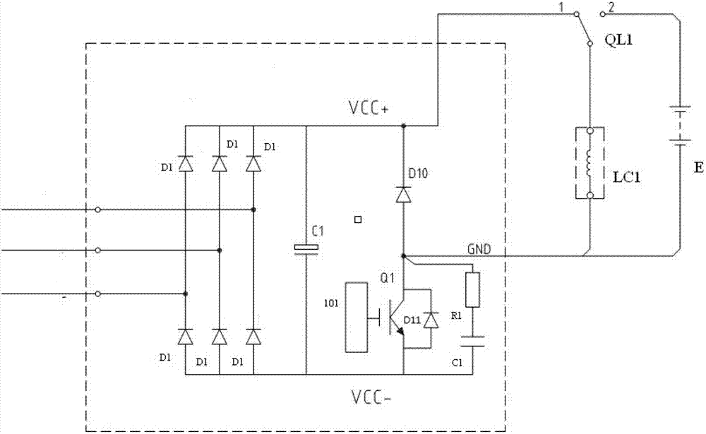 Internal combustion locomotive alternating current auxiliary generator excitation control device