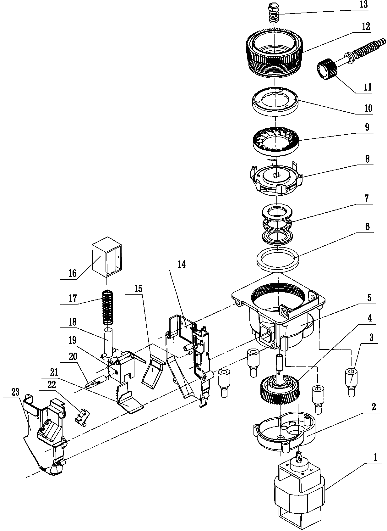 Bean grinding system of full-automatic coffee machine