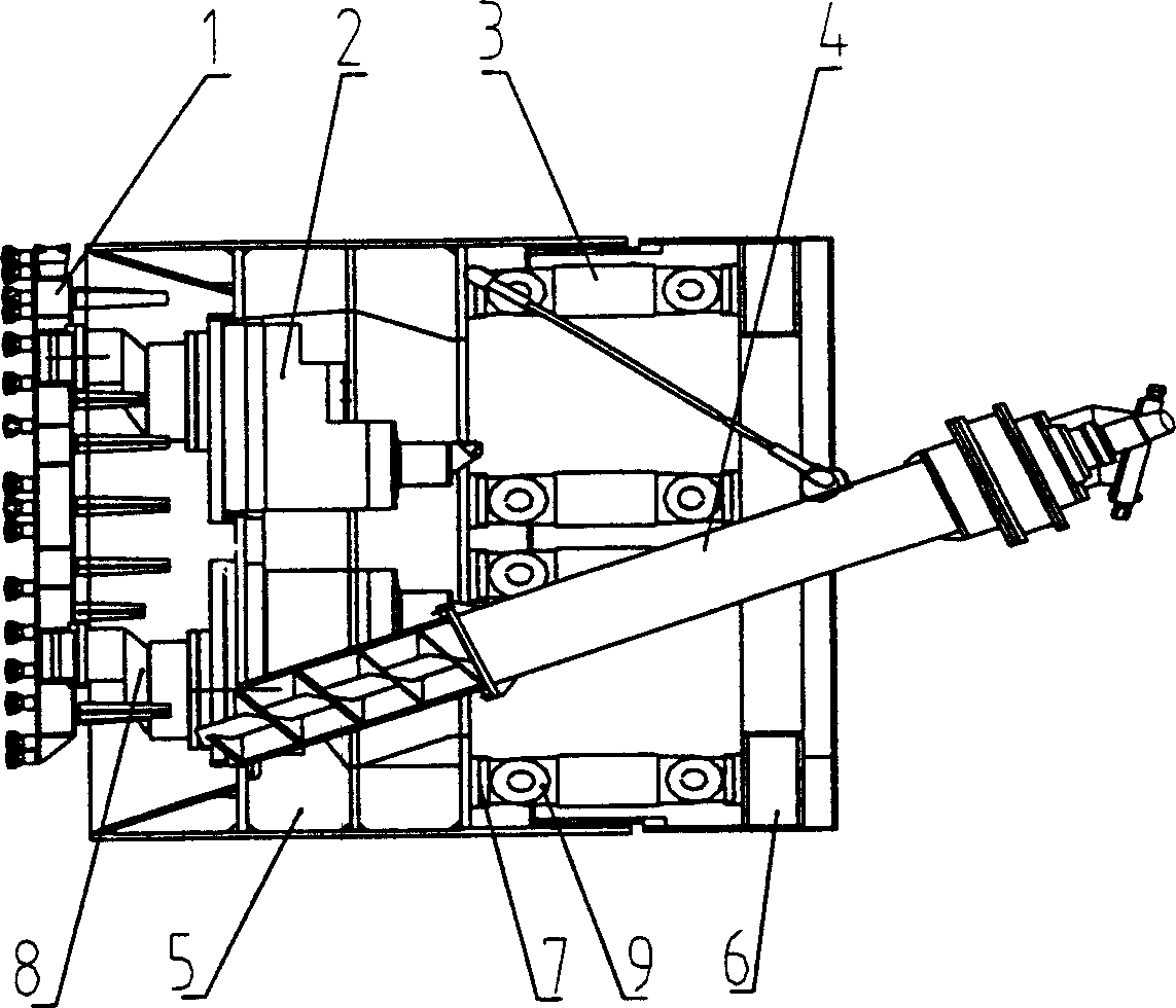 Eccentric multi-axial multi-cutter type tunnelling machine
