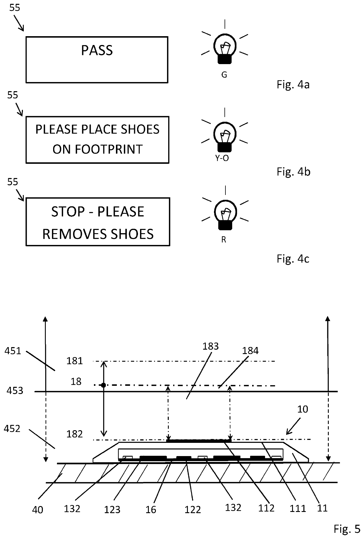 Shoe scanning system for full-body scanner and method for retrofitting a full-body scanner