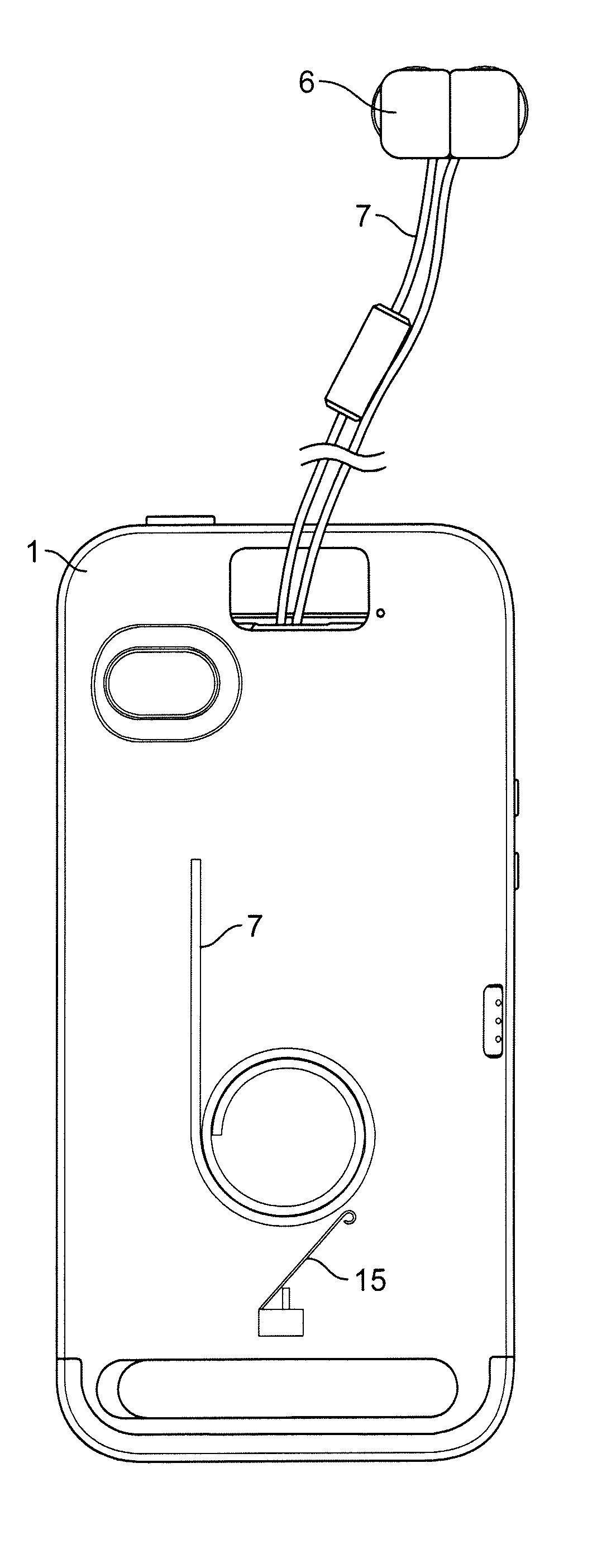 Health risk, mitigating, retractable, wired headset and protective case platform for wireless communication devices