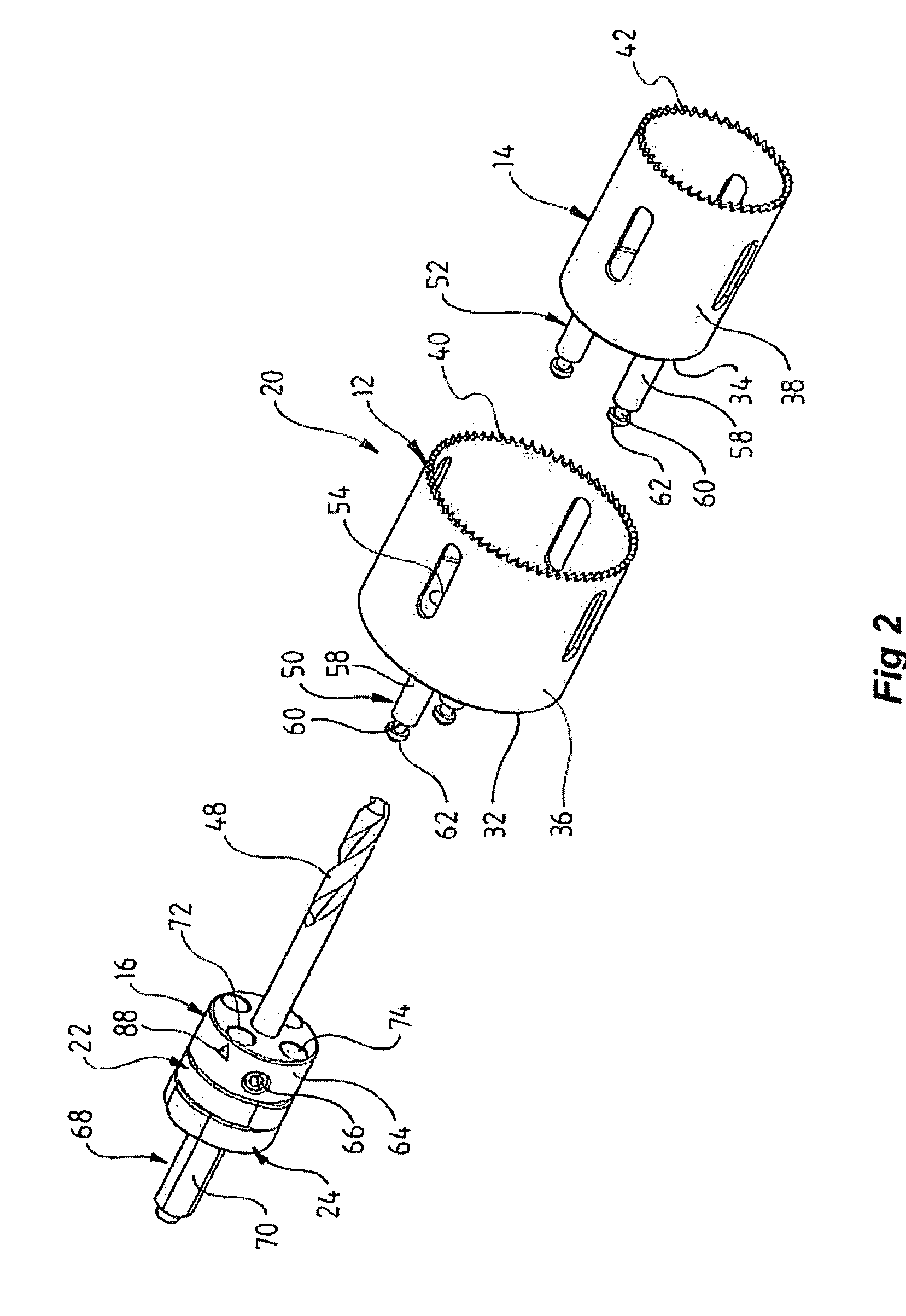 Hole-saw assembly including two hole-saws