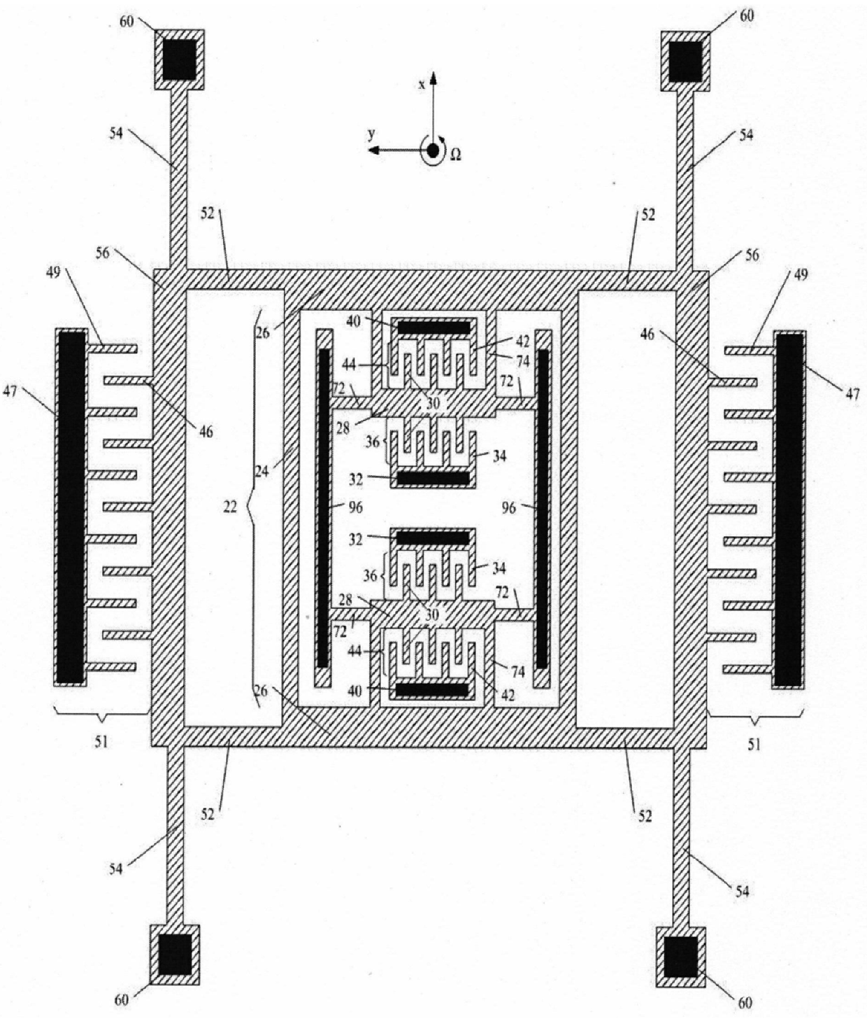 Full-slide damping capacitive micromachined gyroscope