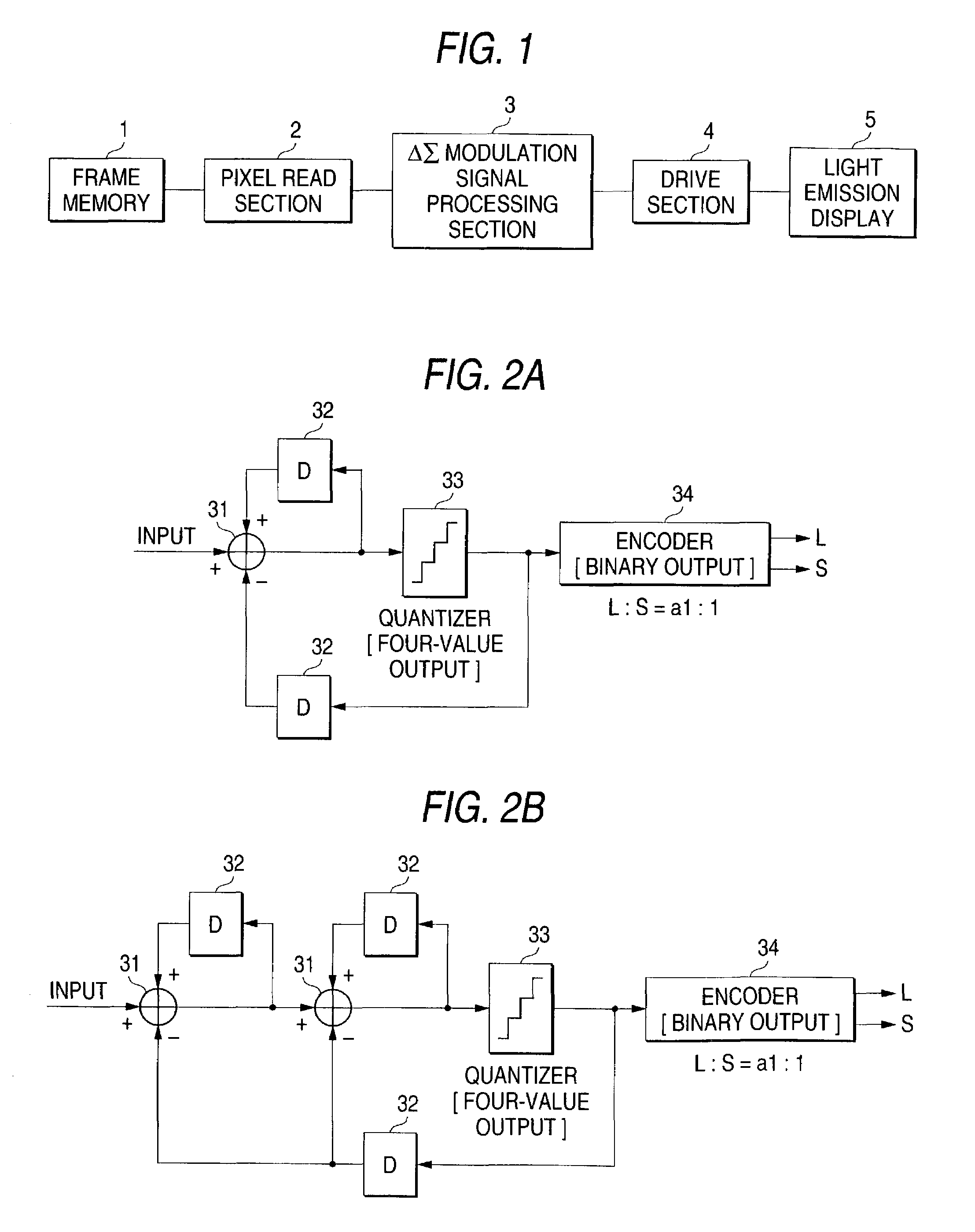 Light emission display drive method and drive apparatus using a modulator capable of performing control at three or more levels in an output brightness value