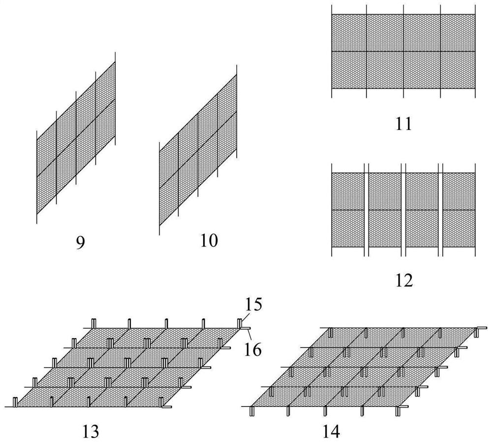 A kind of soft foundation treatment assembled grid grid replacement structure and construction method