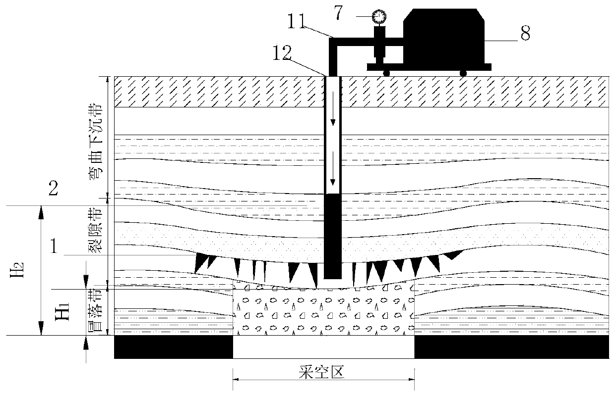 One-hole multi-purpose method for ground drilling to realize water damage prevention and surface subsidence control