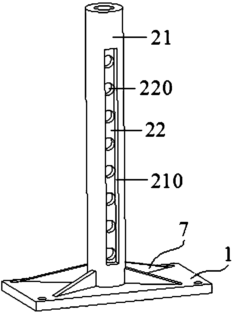 Pillar device for fixing automobiles
