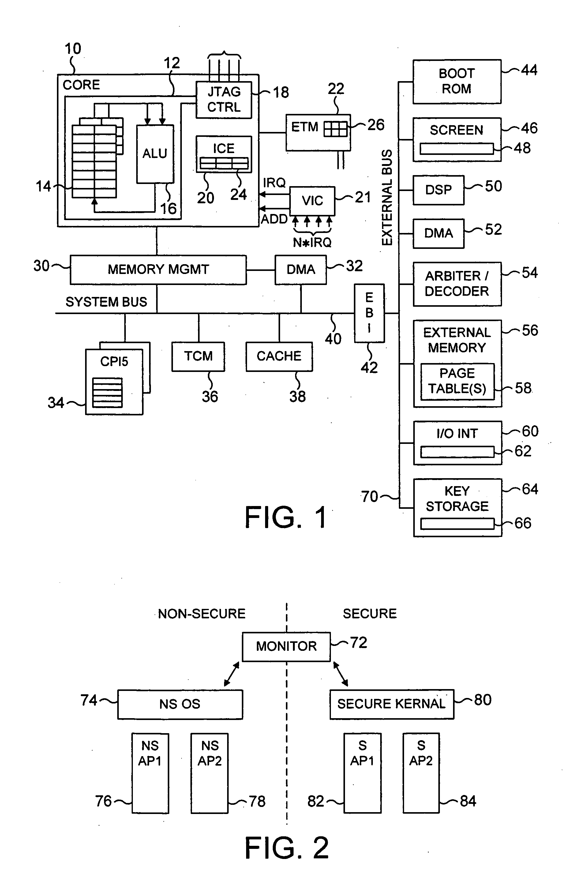 Vectored interrupt control within a system having a secure domain and a non-secure domain