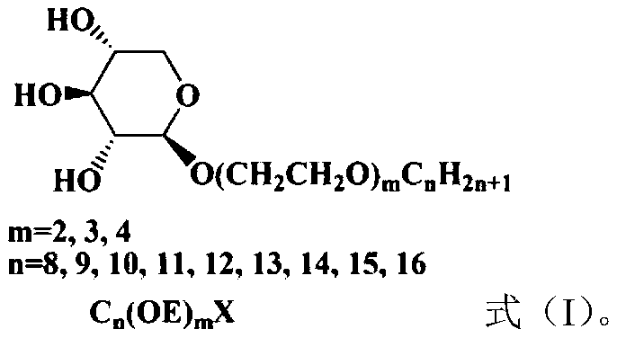 1,2-trans alcohol ether xyloside surfactant and preparation method