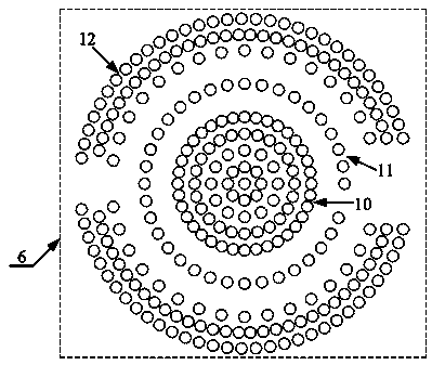 Round hollowed-out branch structure terahertz wave polarization beam splitter