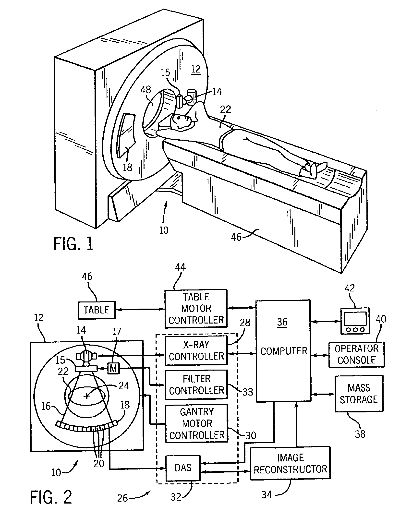 Rotatable filter for a pre-subject CT collimator having multiple filtering profiles