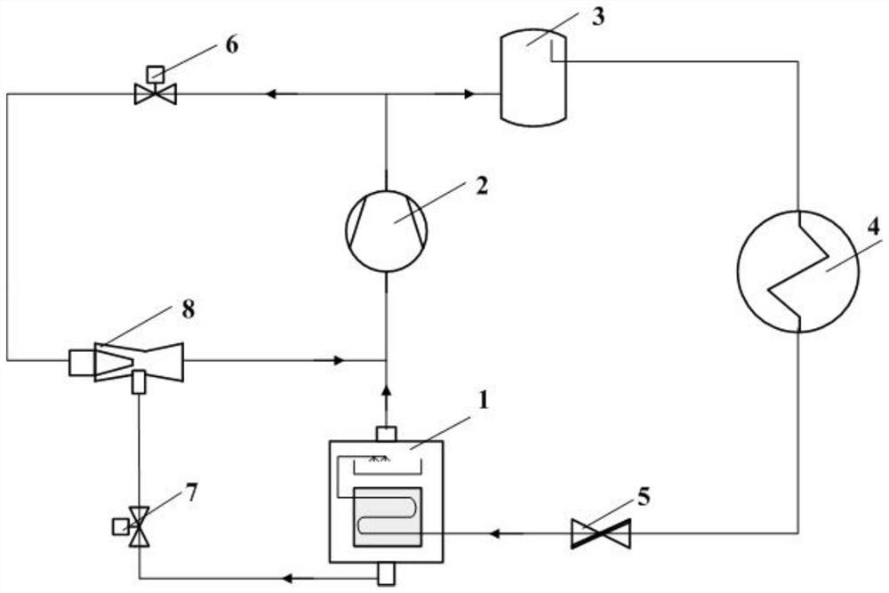 A compound falling film evaporator and refrigeration device