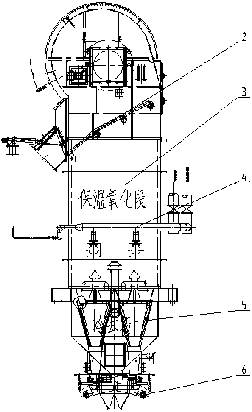 Thermal-insulating, oxidizing and cooling device used in vanadium extraction from stone coal and using method of device
