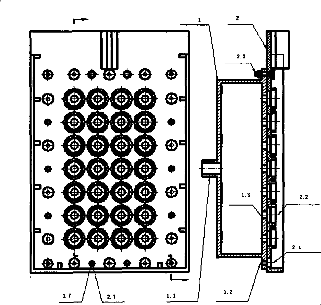 Matrix type dielectric water-cooling resistor locker