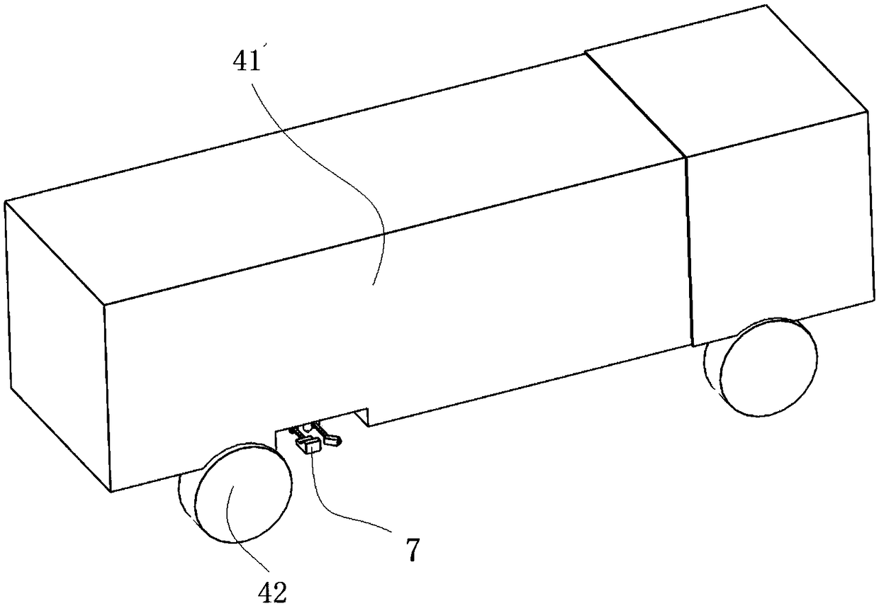 A laser warning recording apparatus for steering of a long axle vehicle