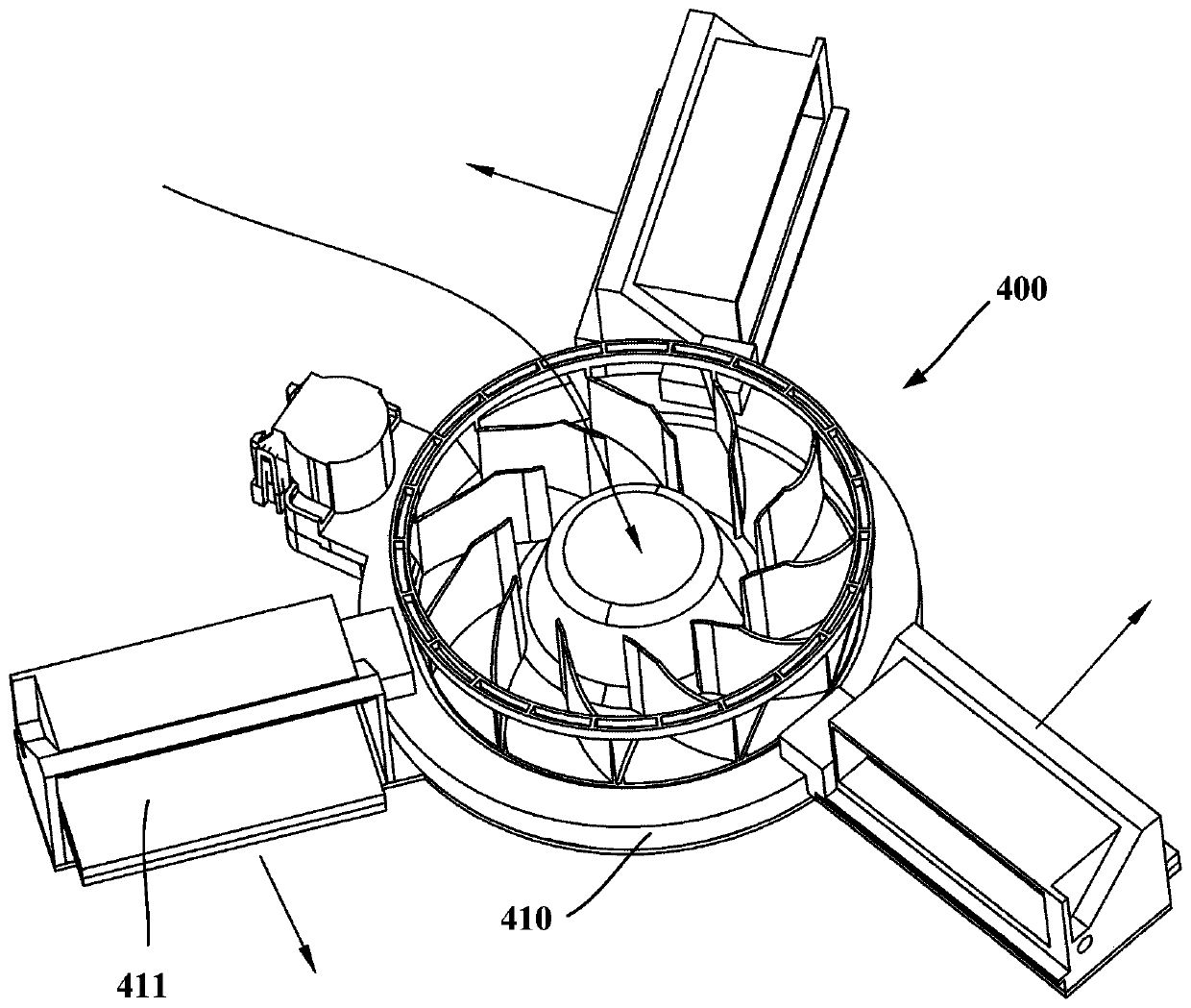 Split air supply device and refrigerator