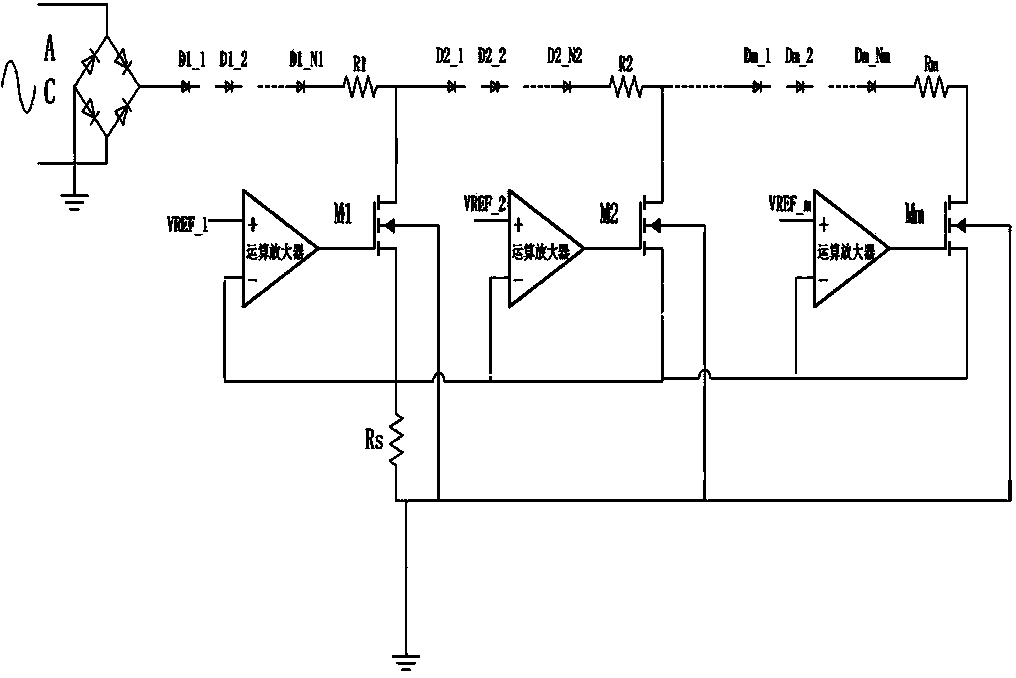 Method and circuit for converting alternating-current sine wave signals into direct-current step wave signals