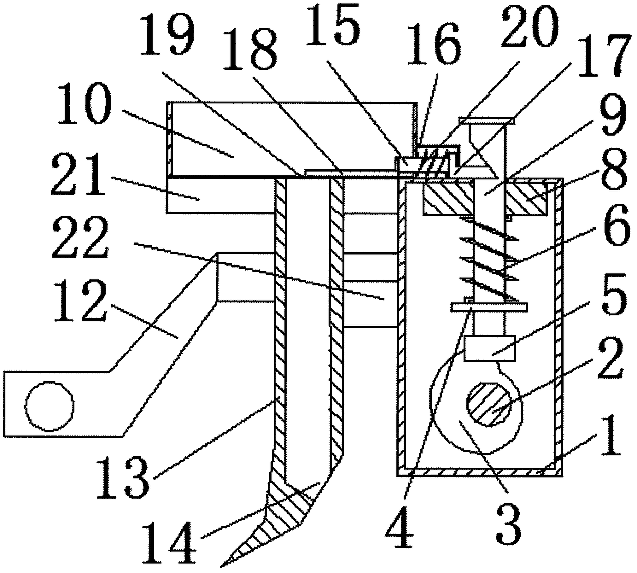 An intermediate transmission device for agricultural machinery