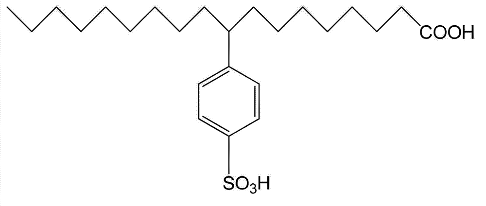 Method for preparing 9-(4-sulfophenyl) octadecanoic acid or 10-(4-sulfophenyl) octadecanoic acid