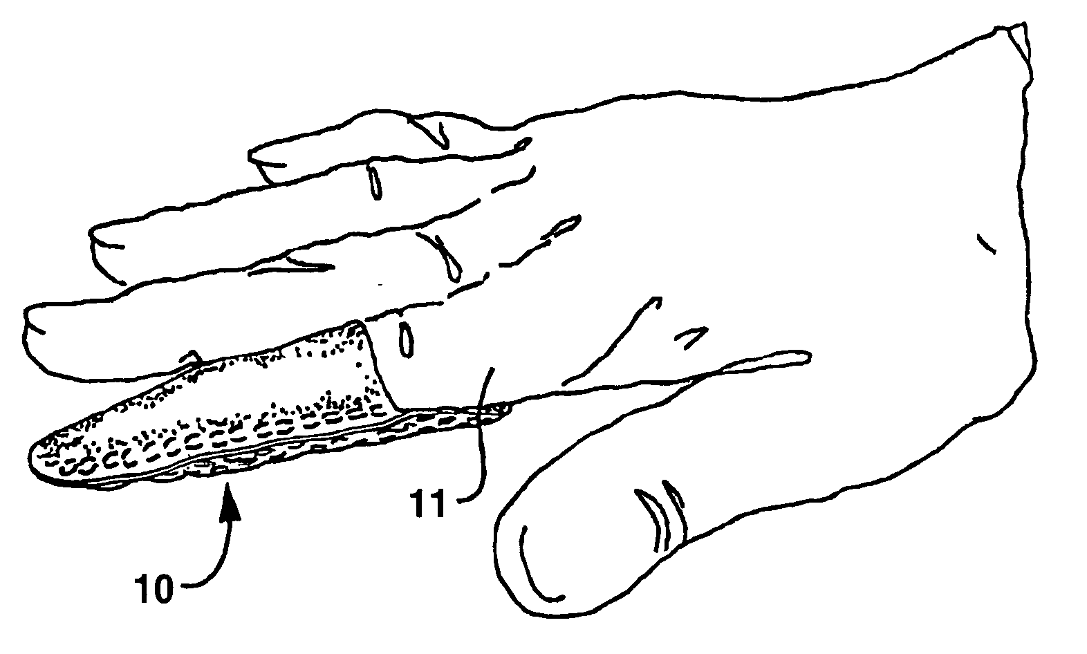 Finger wipe containing a composition in a rupturable reservoir