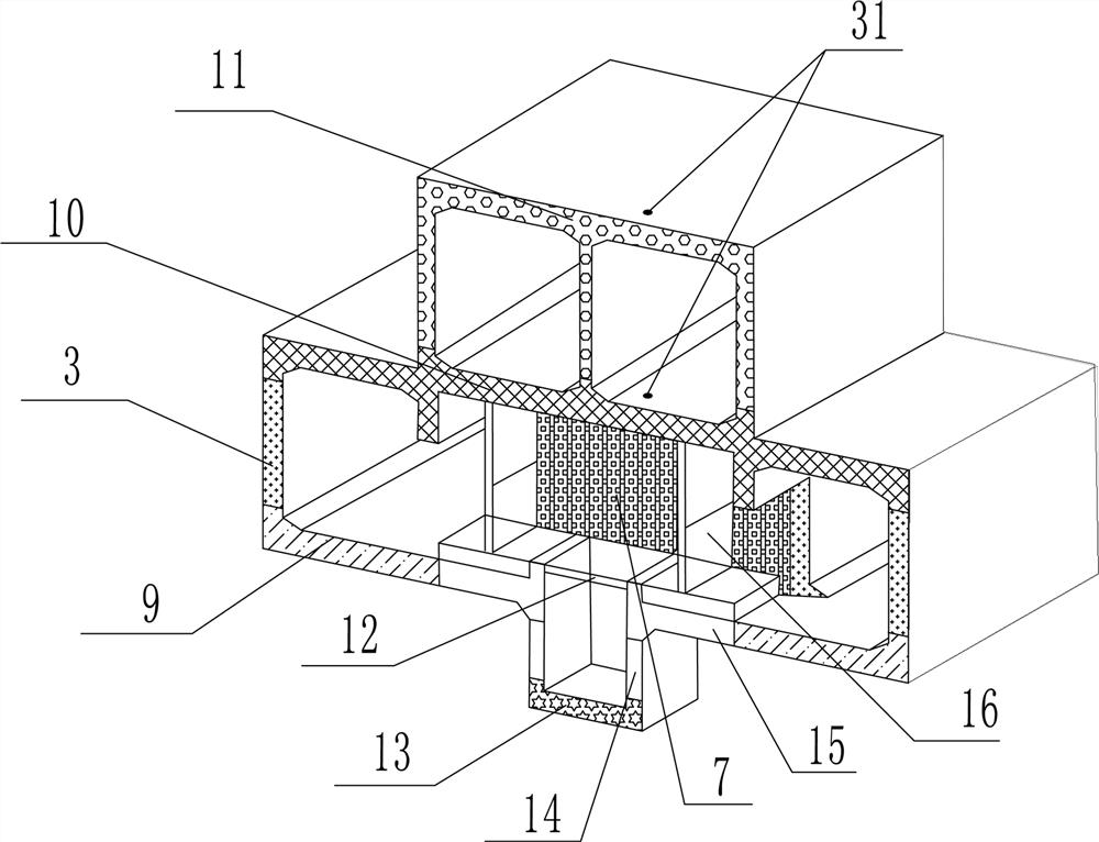 Construction method of inverse construction of connecting channel structure in open-cut section of subway