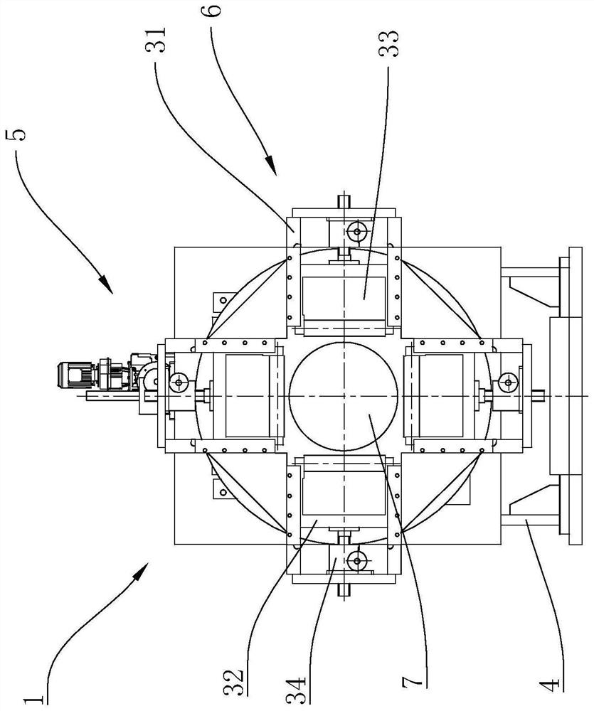 Four-axis length variable adjustable square tube machine based on press roller dislocation design