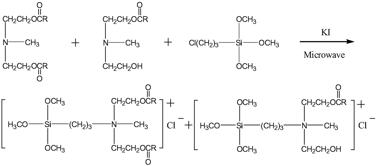 Preparation method of novel ester group organic silicon quaternary ammonium salt