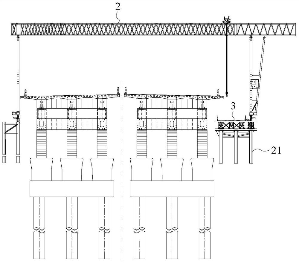 Construction method of large-span steel box continuous arch bridge