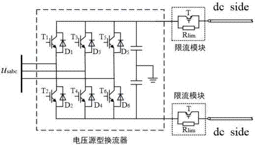 Voltage-source-converter-based direct-current fault current-limiting module and protection plan